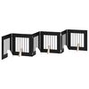 vidaXL Cancello per cani pieghevole con supporti 6 pz Rovere Nero