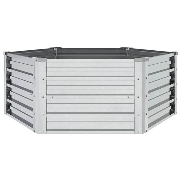 vidaXL Letto Rialzato da Giardino 129x45 cm in Acciaio Zincato Argento