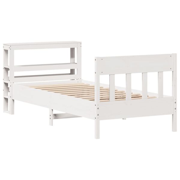 vidaXL Letto senza Materasso Bianco 90x200 cm Legno Massello di Pino