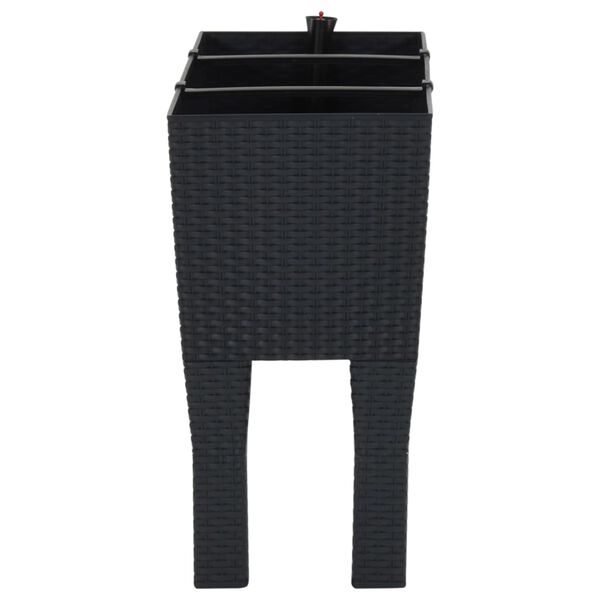vidaXL Fioriera Rialzata da Giardino Antracite 60x25x46cm in Rattan PP
