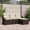vidaXL Set di divani con cuscino 4 pcs Marrone polyrattan
