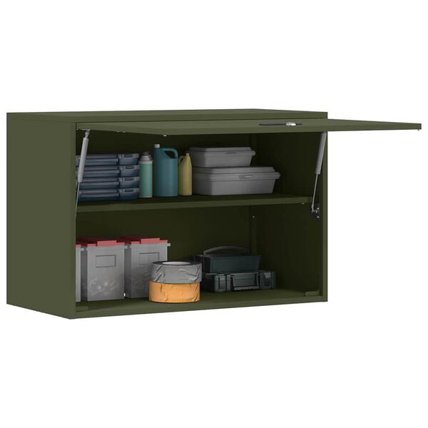 vidaXL Armadio a muro per garage Oliver verde 80 x 40 x 53 cm