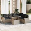 vidaXL Set Divani da Giardino 7pz con Cuscini Grigio Chiaro Polyrattan
