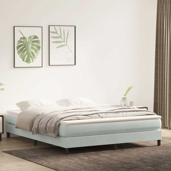 vidaXL Letto a Molle senza Materasso Grigio Chiaro 180x220cm Velluto