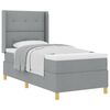 vidaXL Letto a molle con testiera Grigio chiaro 90 x 190 cm Tessuto