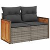 vidaXL Set Divano da Giardino 8pz con Cuscini Grigio Polyrattan Acacia