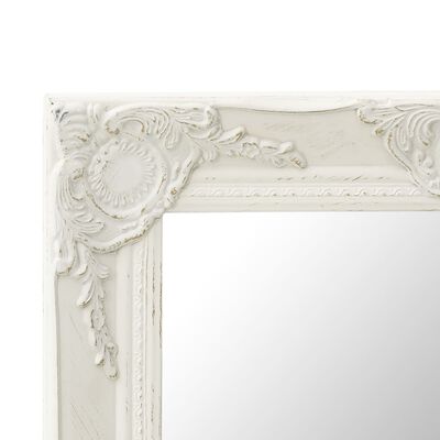 vidaXL Specchio da Parete Stile Barocco 50x40 cm Bianco
