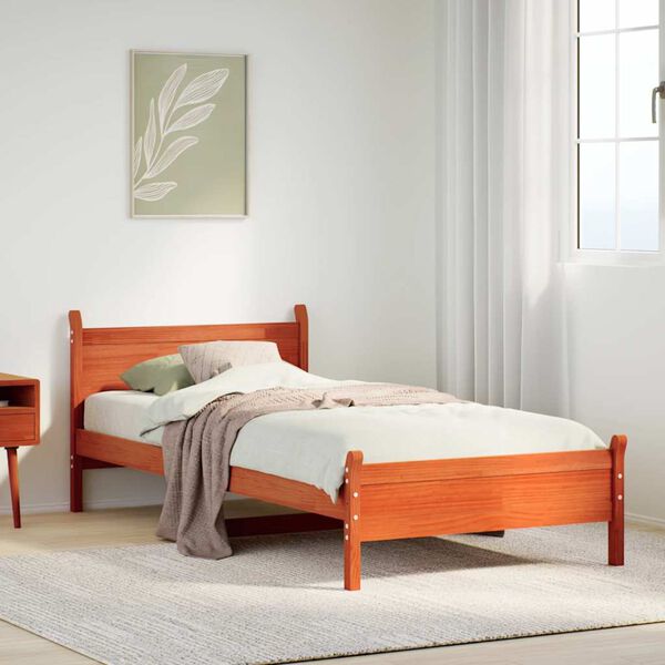 vidaXL Letto senza Materasso Marrone Cera 75x190 cm in Legno di Pino