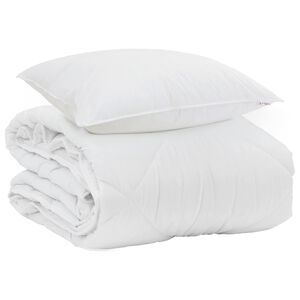 vidaXL Duvet Estivo con cuscino 2 pcs Bianco Microfibra