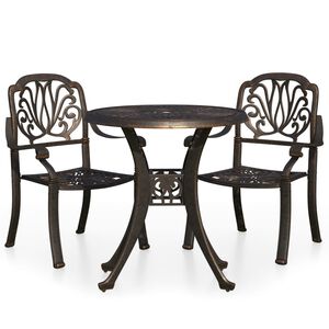 vidaXL Set da Bistrot 3 pz in Alluminio Pressofuso Bronzo