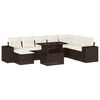 vidaXL Set Divani da Giardino 9pz con Cuscini Marrone in Polyrattan