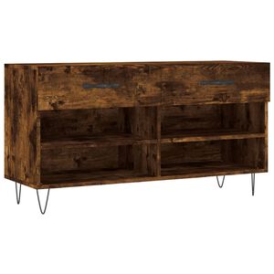vidaXL Panca Porta Scarpe Rovere Fumo 102x35x55 cm Legno Multistrato