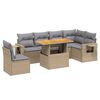 vidaXL Set Divani da Giardino 7 pz con Cuscini Beige in Polyrattan