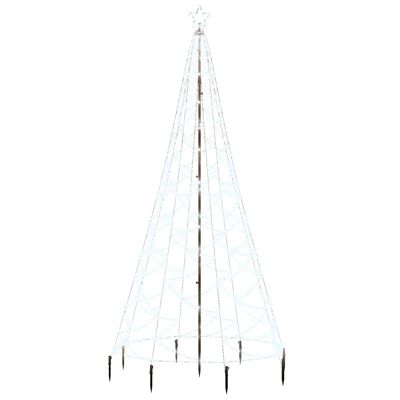 vidaXL Albero di Natale con Palo in Metallo 500 LED Bianco Freddo 3 m