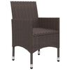 vidaXL Set Bistrot Giardino 3 pz Polyrattan e Vetro Temperato Marrone