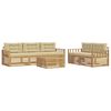 vidaXL Set di divani da esterno 6 pz Bianco e Beige