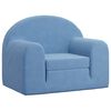 vidaXL Divano Letto per Bambini Blu in Morbido Peluche