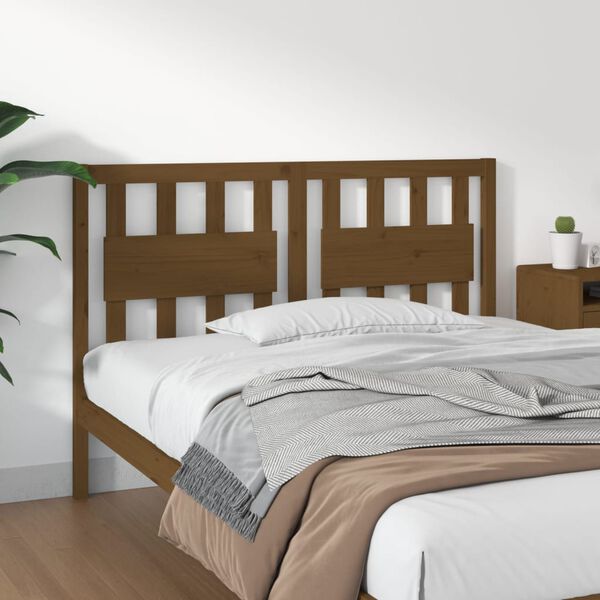 vidaXL Testiera per Letto ambra 125,5x4x100 cm Legno Massello di Pino