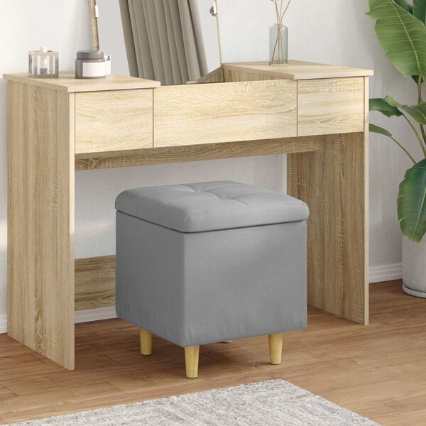 vidaXL Pouf con Storage Grigio chiaro 40 x 40 x 45 cm Tessuto