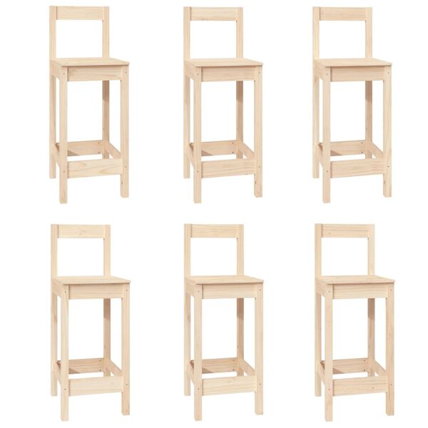 vidaXL Set da Bar 7 pz in Legno Massello di Pino