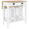 vidaXL Set da Bar 3 pz Bianco in Legno Massello di Pino