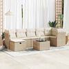 vidaXL Set Divani da Giardino 7 pz con Cuscini Beige in Polyrattan