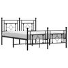 vidaXL Giroletto con Testiera e Pediera Metallo Nero 135x190 cm