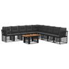 vidaXL Set Divano da Giardino 10 pz Nero e Grigio scuro polyrattan