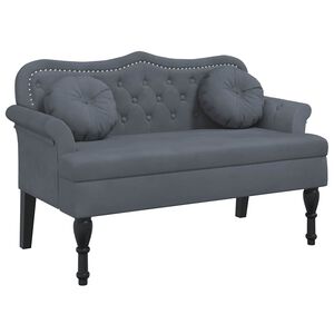 vidaXL Panca con Cuscini Grigio Scuro 120,5x65x75 cm Velluto