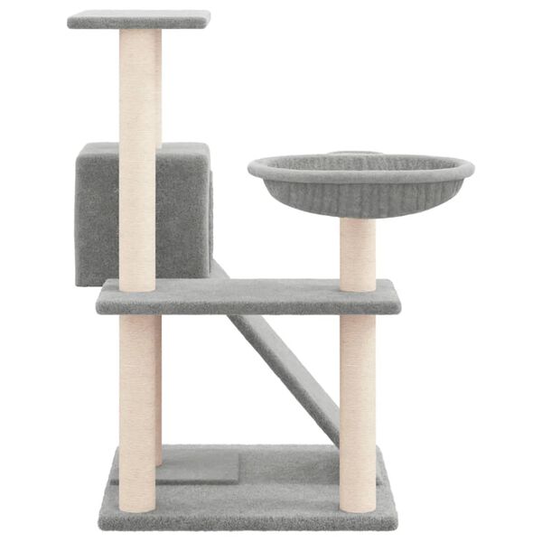 vidaXL Albero per Gatti con Tiragraffi in Sisal Grigio Chiaro 82 cm