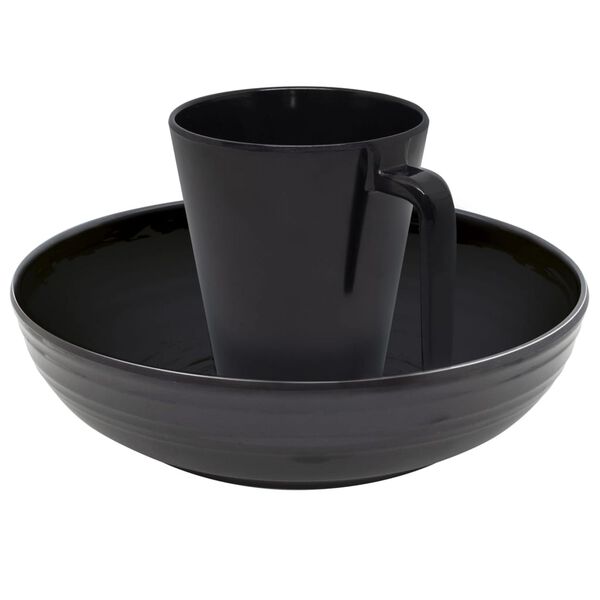 Eurotrail Set di Stoviglie Bahia 16 pz in Melamina Nero e Blu