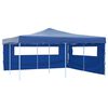 vidaXL Gazebo Pieghevole con 2 Pareti 5x5 m Blu