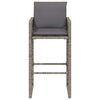 vidaXL Sgabelli da Bar con Cuscini 2 pz Grigi in Polyrattan