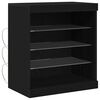 vidaXL Madia LED Rovere Nero 60,5 x 37 x 67 cm Legno multistrato