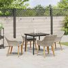vidaXL Set da pranzo Grigio chiaro Poly Rattan