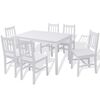 vidaXL Set da Pranzo 7 pz in Legno di Pino Bianco