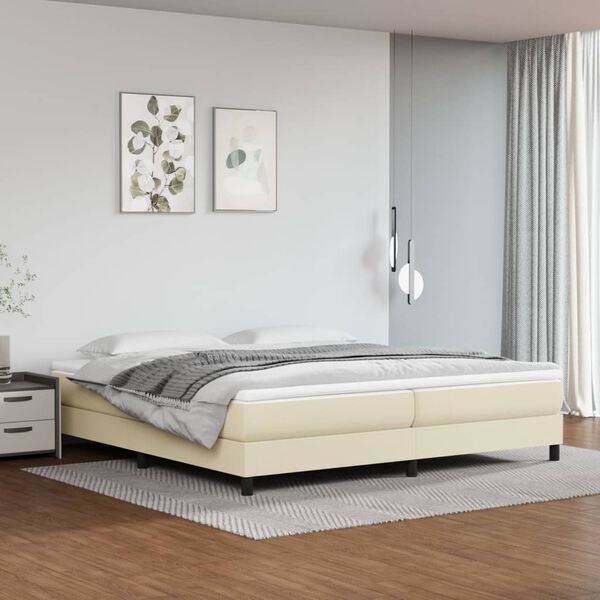 vidaXL Struttura Letto a Rete a Molle Crema 200x200 cm in Similpelle
