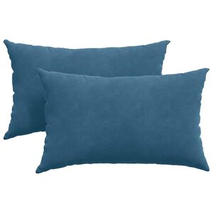 vidaXL Cuscini da Divano 2 pcs Blu 50 x 30 cm Tessuto in Cords