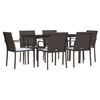 vidaXL Set Pranzo da Giardino 7 pz con Cuscini in Polyrattan e Acciaio