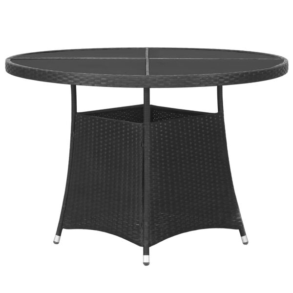 vidaXL Set Mobili da Pranzo per Giardino 5 pz in Polyrattan Nero