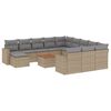 vidaXL Set Divano da Giardino 13 pz con Cuscini Beige in Polyrattan
