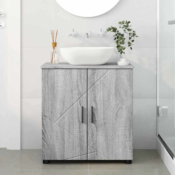 vidaXL Mobile da Bagno con archiviazione Grigio Sonoma 61 x 35 x 64 cm