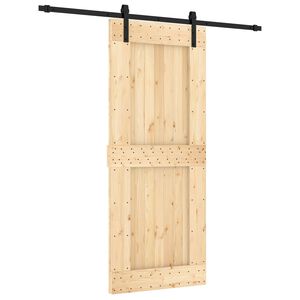 vidaXL Porta scorrevole Naturale e Nero 85 x 210 cm
