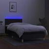 vidaXL Letto a Molle con Materasso e LED Nero 80x200 cm in Tessuto