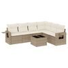 vidaXL Set Divani da Giardino 7 pz con Cuscini Beige in Polyrattan