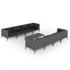 vidaXL Set Divani da Giardino 9 pz con Cuscini Polyrattan Grigio Scuro