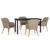 vidaXL Set da Pranzo da Giardino 5 pz con Cuscini Marrone