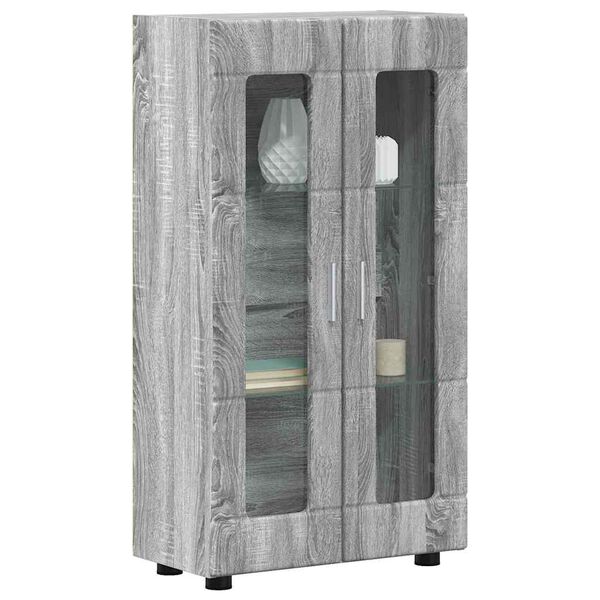 vidaXL Credenza con porta FLORIN Grigio Sonoma 55,5 x 29 x 103 cm