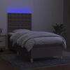 vidaXL Letto a Molle con Materasso e LED Tortora 80x200 cm in Tessuto