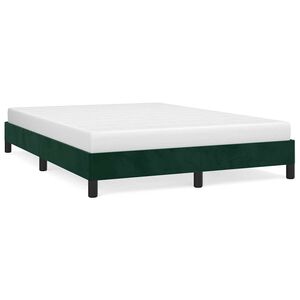 vidaXL Giroletto senza Materasso Verde Scuro 140x200 cm in Velluto